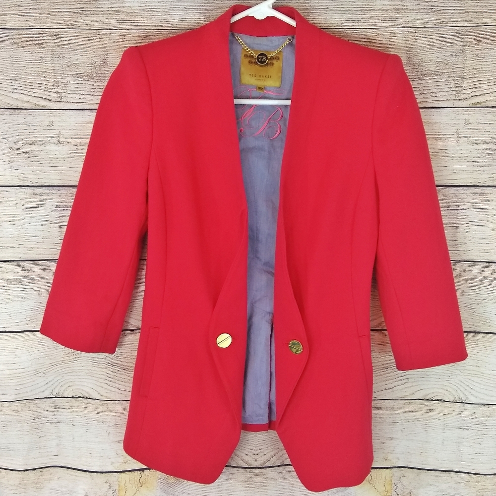 Ted Baker London Working Title Blazer Red Rufia W